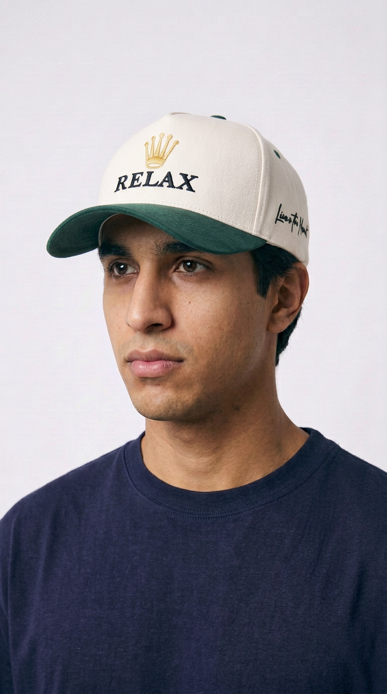 Relax - Premium Hat A-Frame Snapback Adjustable - Suede Feel Finish - 5 Panel