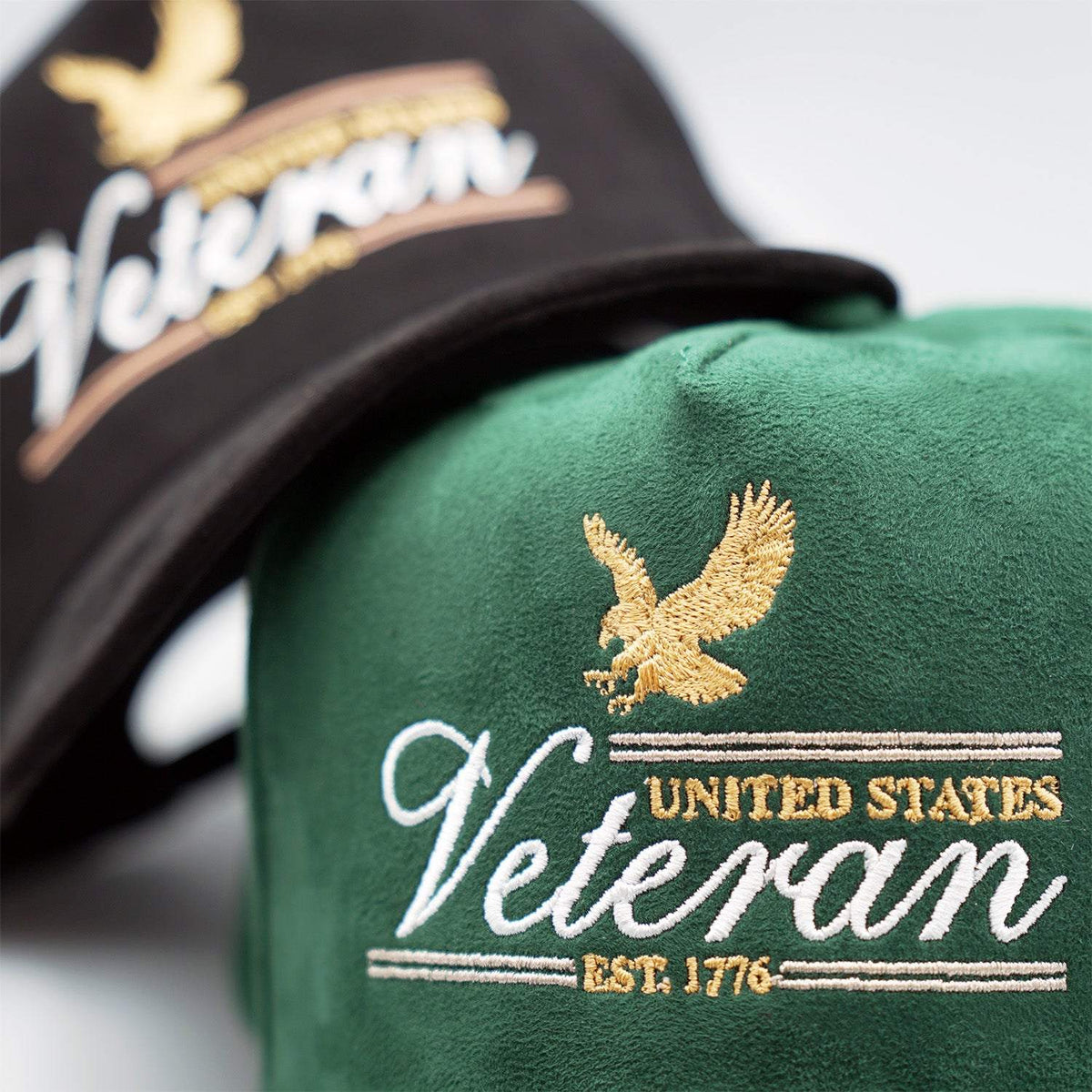 U.S. VETERAN - Premium Hat A-Frame Snapback Adjustable - Suede Feel Finish - 5 Panel