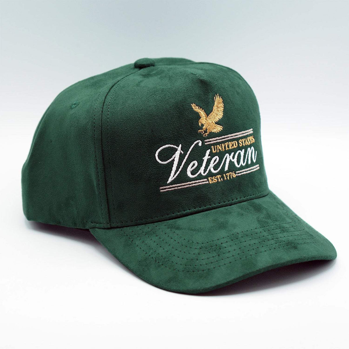 U.S. VETERAN - Premium Hat A-Frame Snapback Adjustable - Suede Feel Finish - 5 Panel