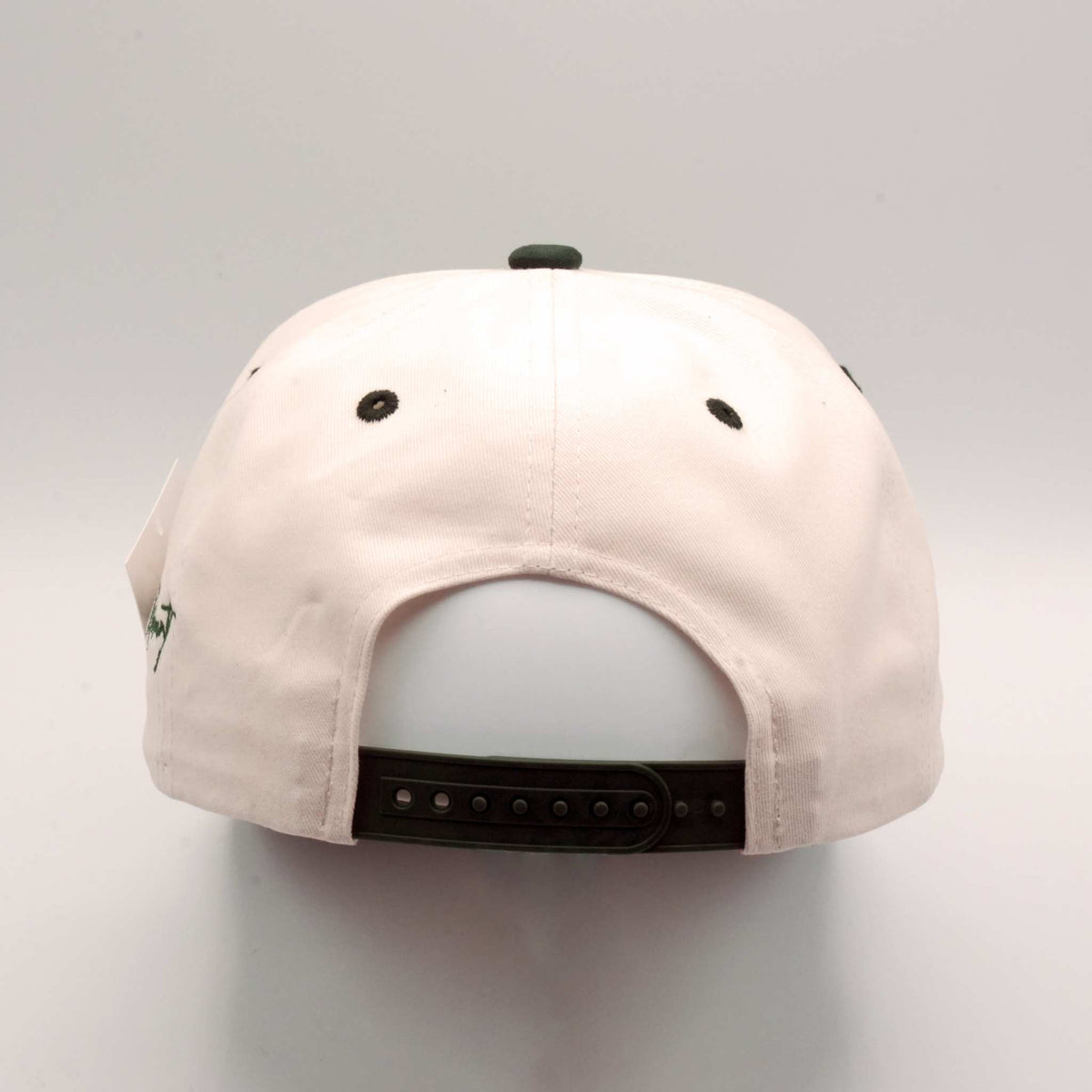 Relax - Premium Suede Snapback Hat with a natural-colored fabric crown, dark green suede brim, and adjustable snap closure