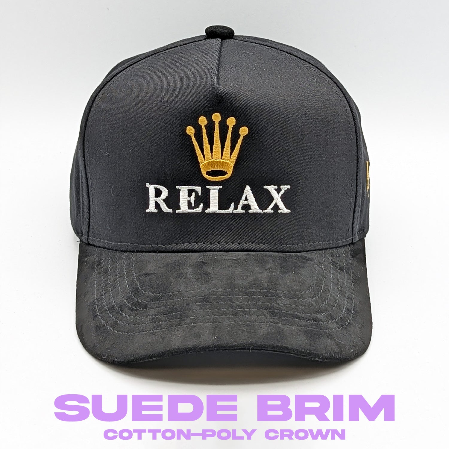 Relax - Premium Hat A-Frame Snapback Adjustable - Suede Feel Finish - 5 Panel