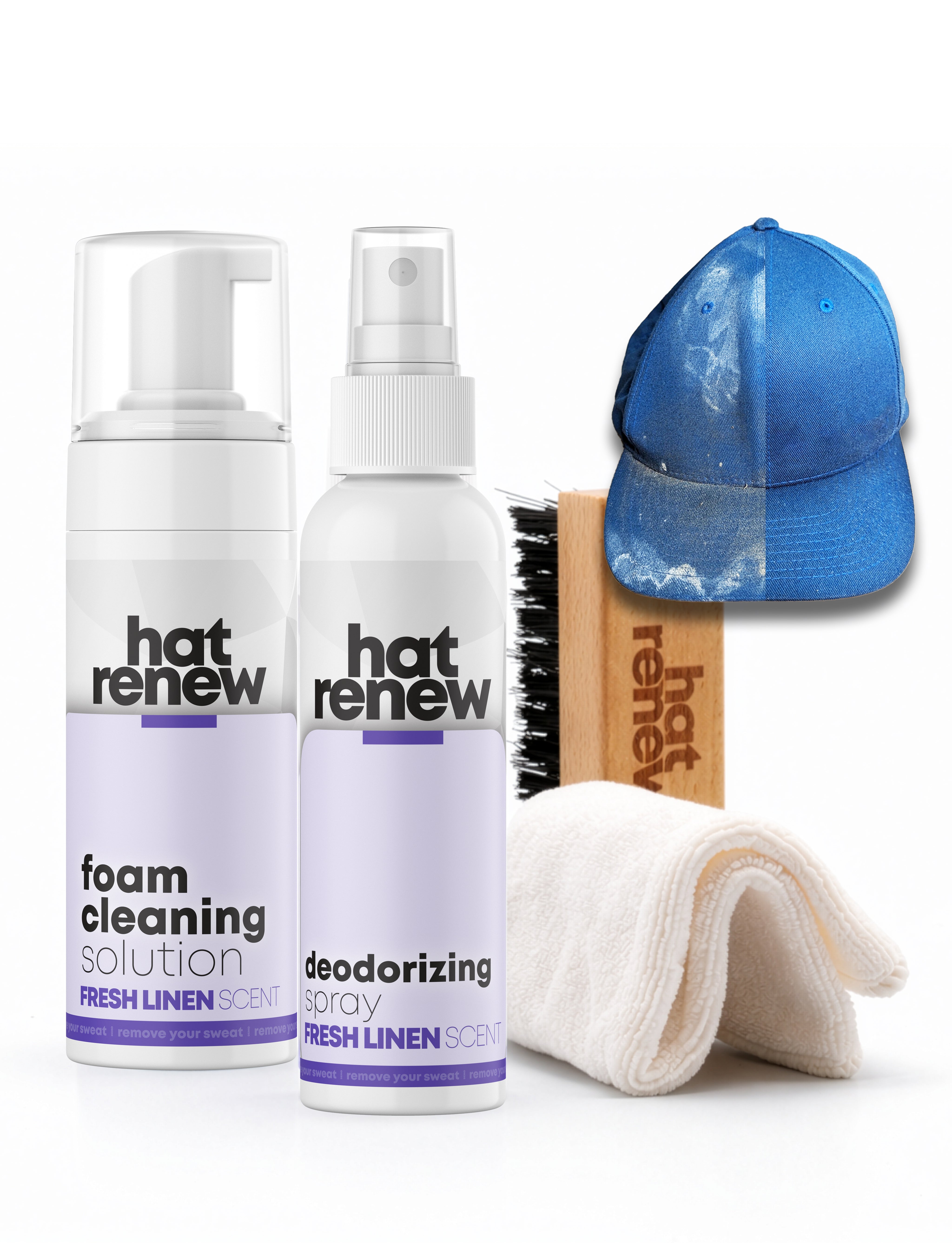 Hat Renew™ Foaming Hat Cleaner – Sweat Stain & Odor Remover (No Washing Machine Needed)