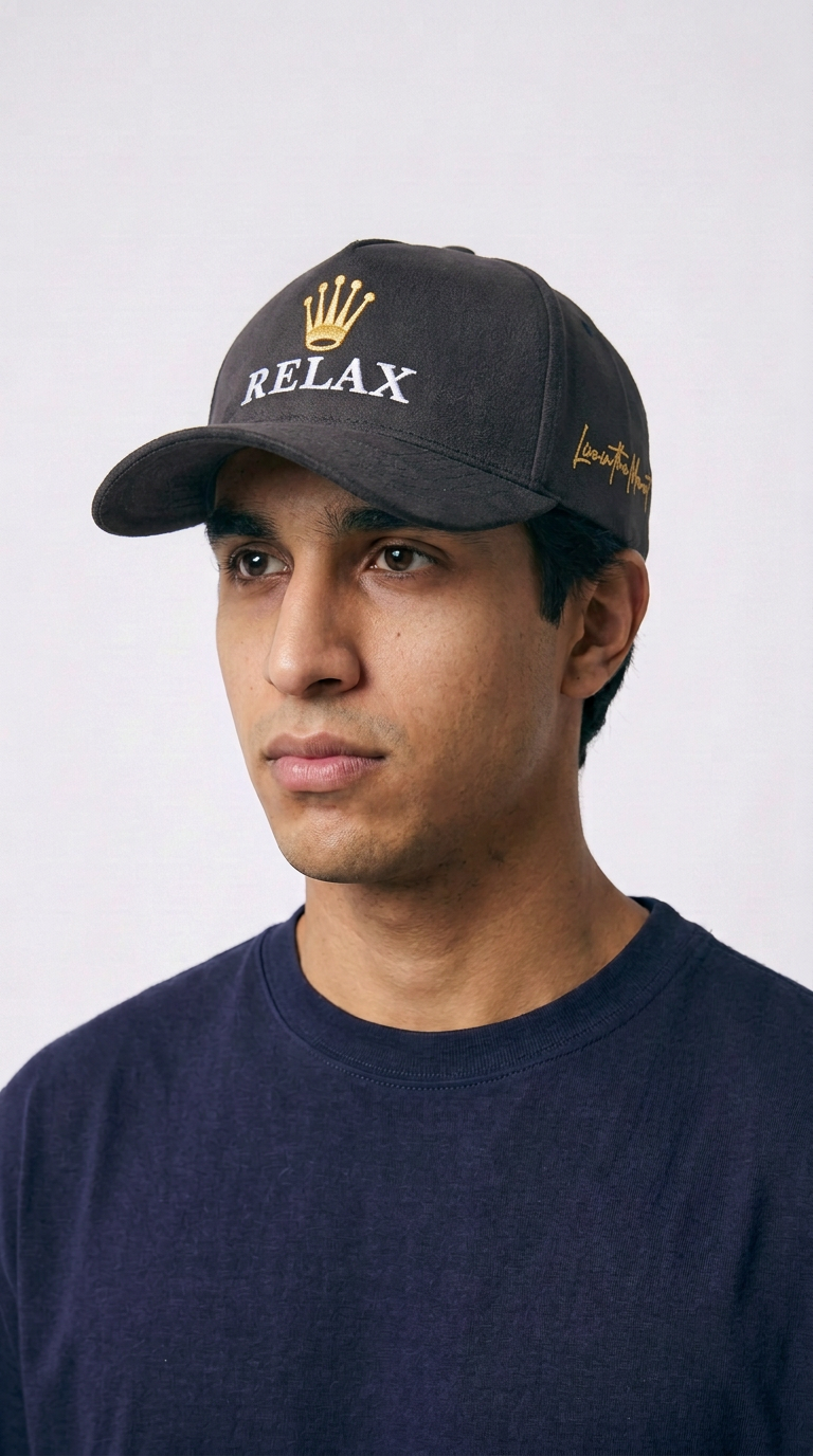 Relax - Premium Hat A-Frame Snapback Adjustable - Suede Feel Finish - 5 Panel