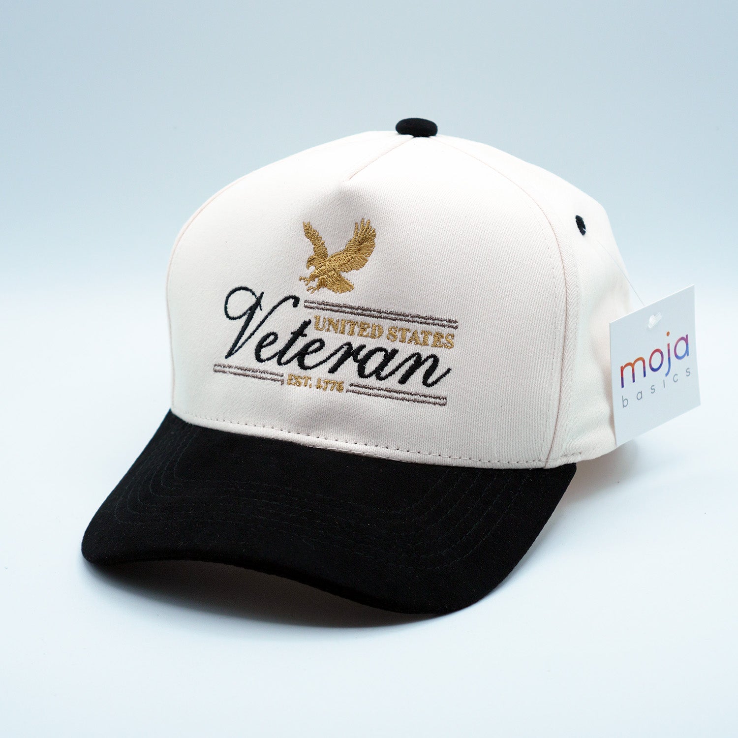 U.S. VETERAN - Premium Hat A-Frame Snapback Adjustable - Suede Feel Finish - 5 Panel