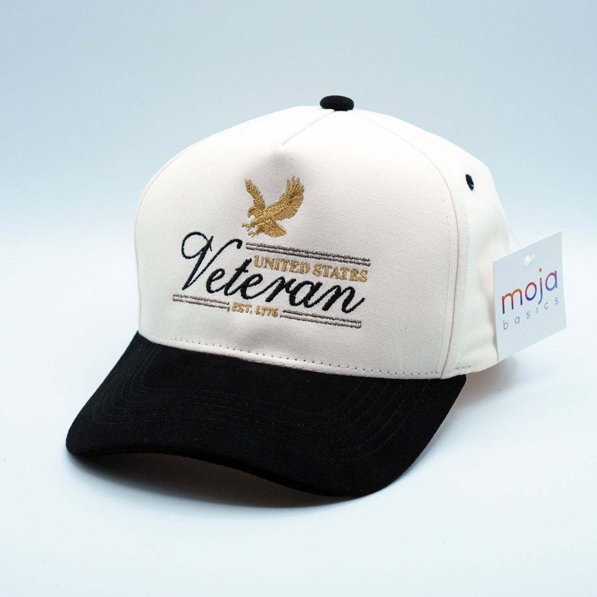 U.S. VETERAN - Premium Hat A-Frame Snapback Adjustable - Suede Feel Finish - 5 Panel