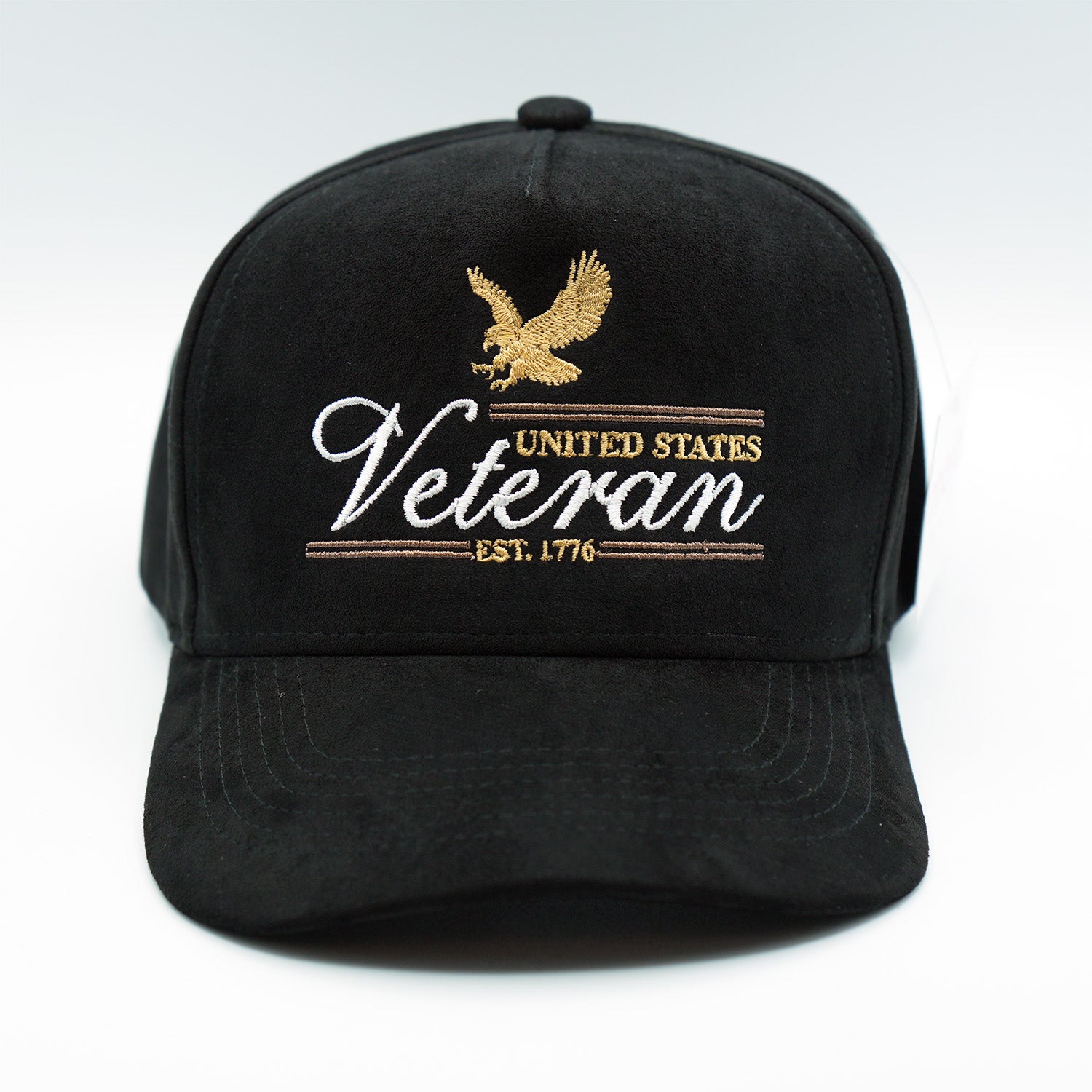 U.S. VETERAN - Premium Hat A-Frame Snapback Adjustable - Suede Feel Finish - 5 Panel