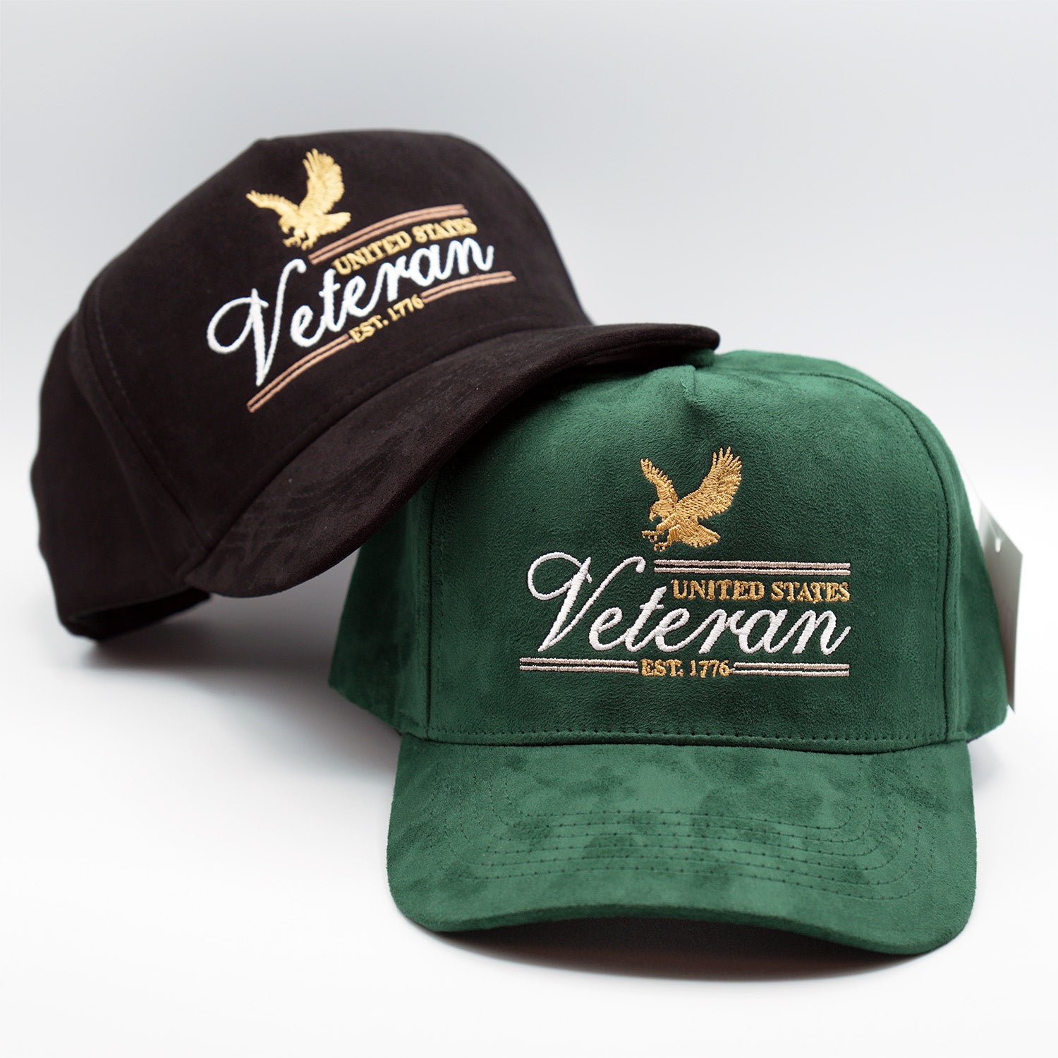U.S. VETERAN - Premium Hat A-Frame Snapback Adjustable - Suede Feel Finish - 5 Panel