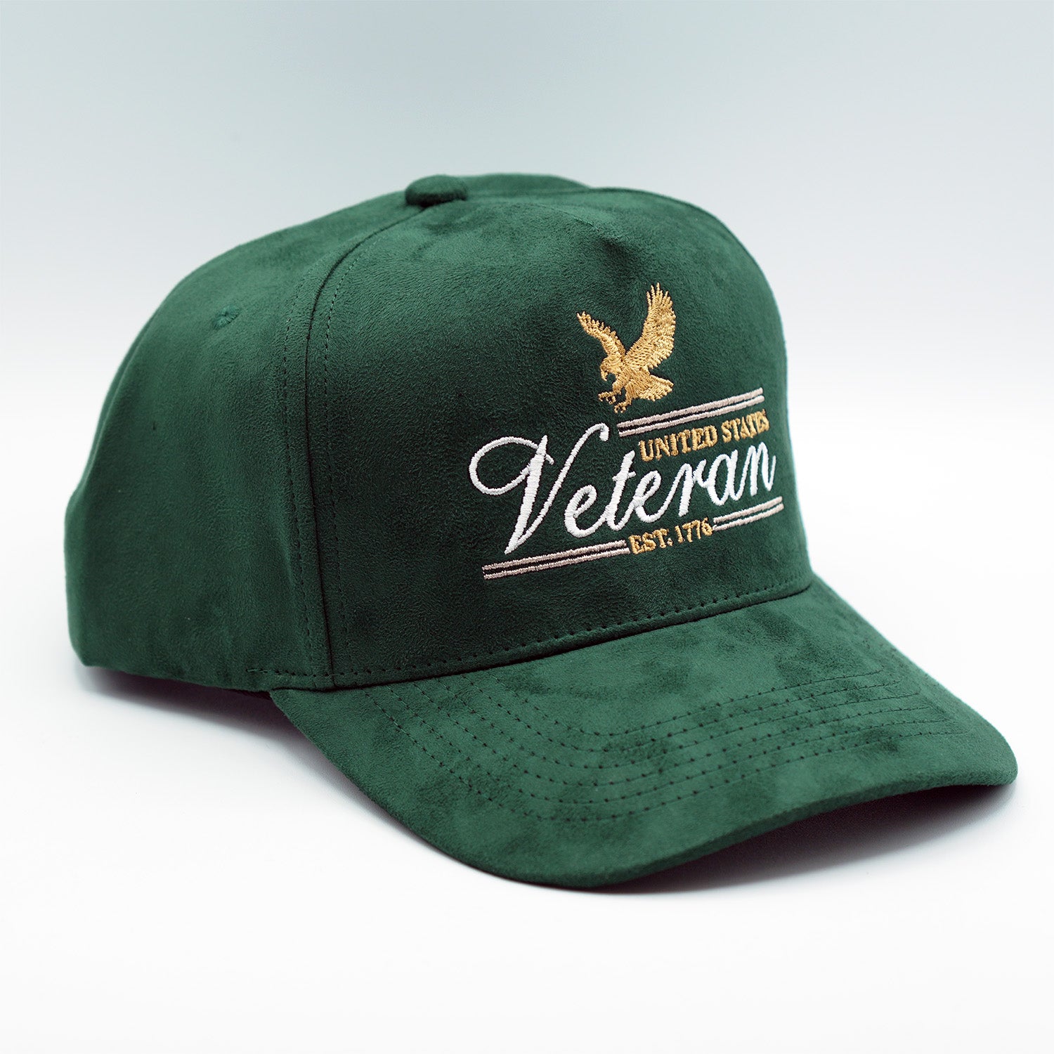 U.S. VETERAN - Premium Hat A-Frame Snapback Adjustable - Suede Feel Finish - 5 Panel