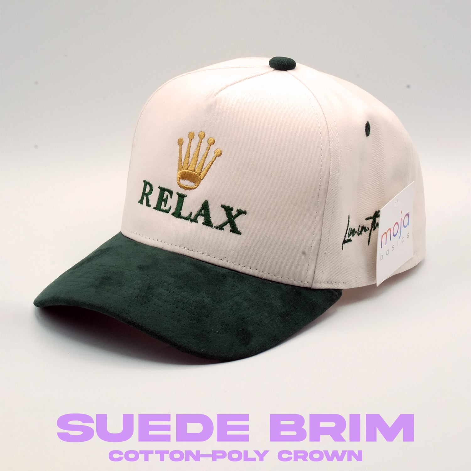 Relax - Premium Hat A-Frame Snapback Adjustable - Suede Feel Finish - 5 Panel