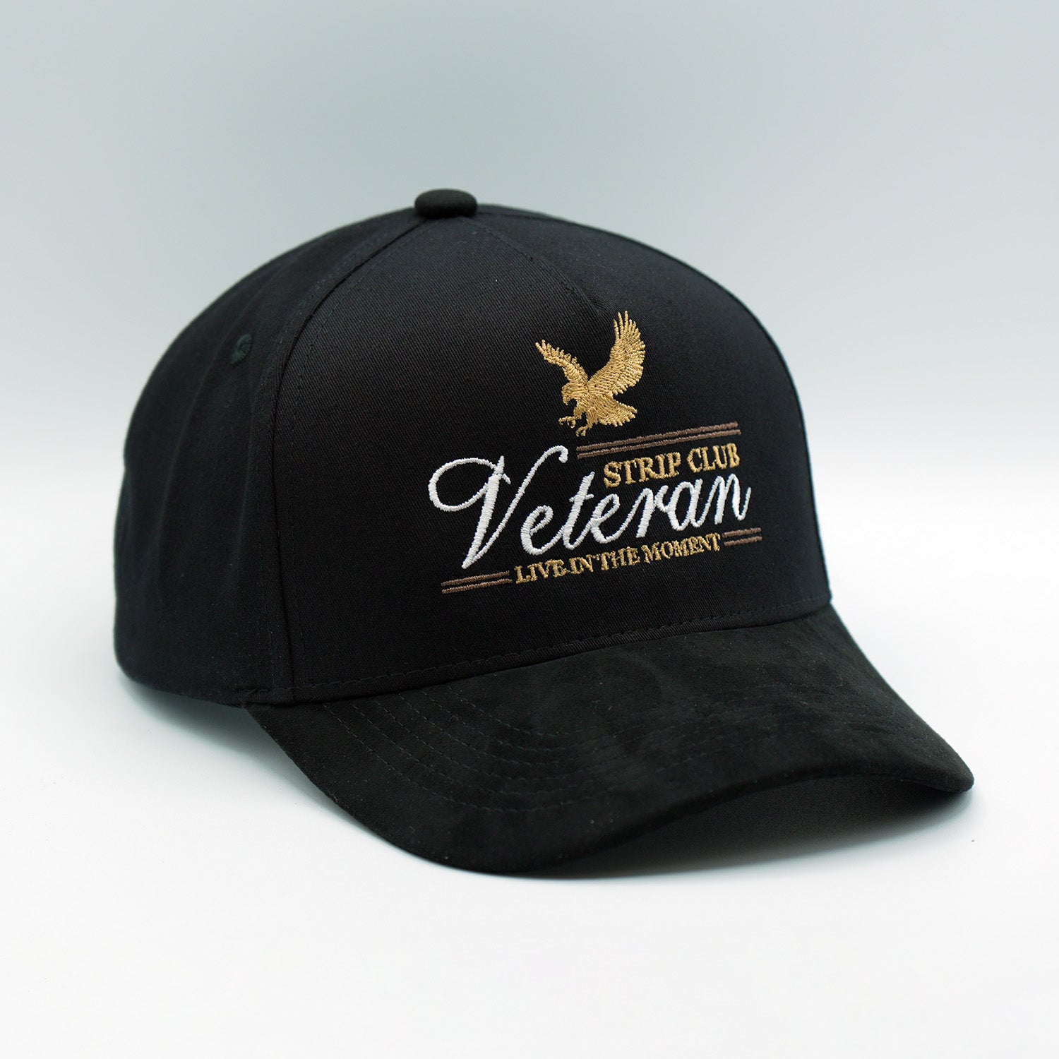 STRIP CLUB VETERAN - Premium Hat A-Frame Snapback Adjustable - Suede Feel Brim - 5 Panel