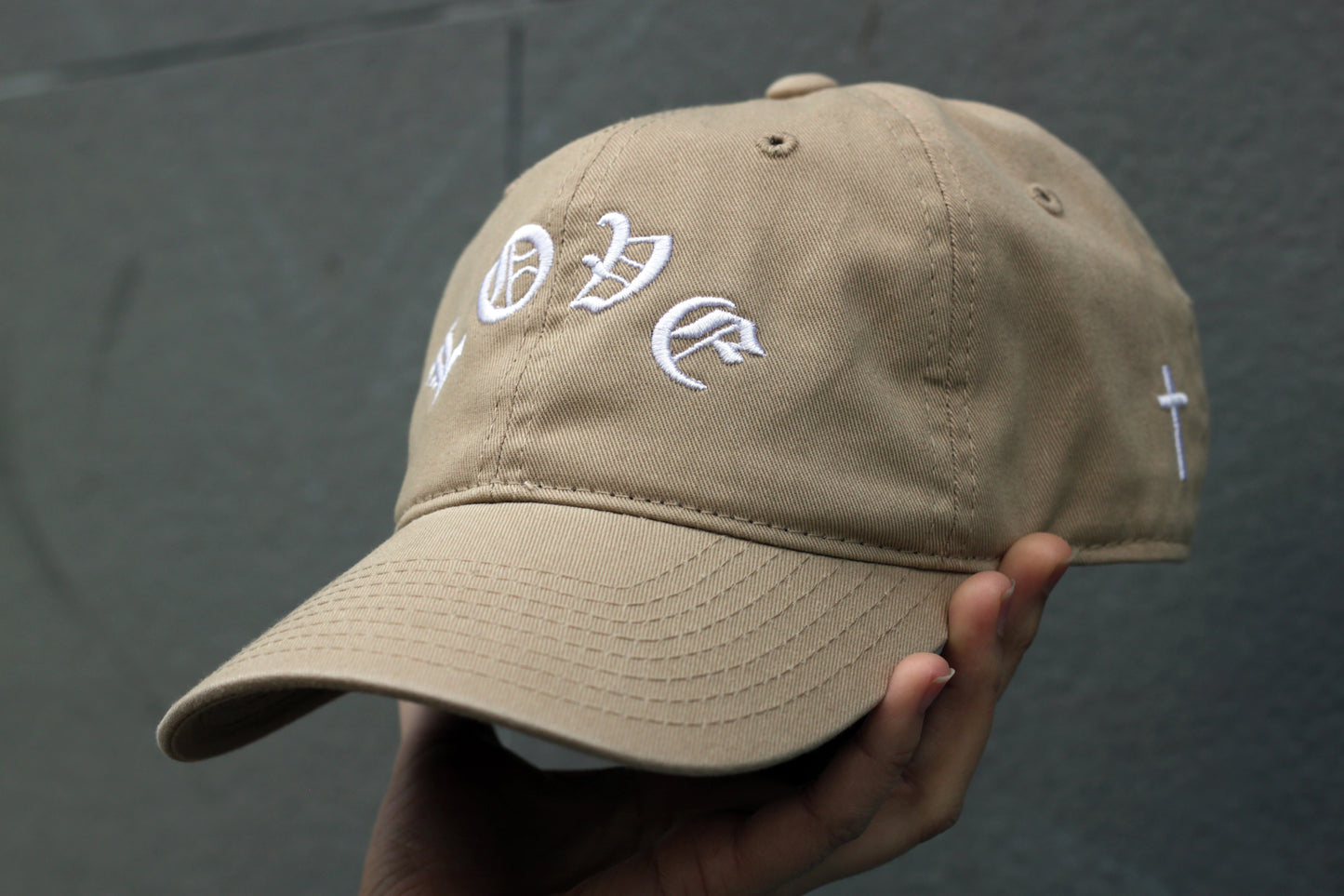 LOVE - Premium Dad Hat - With Cross on Side